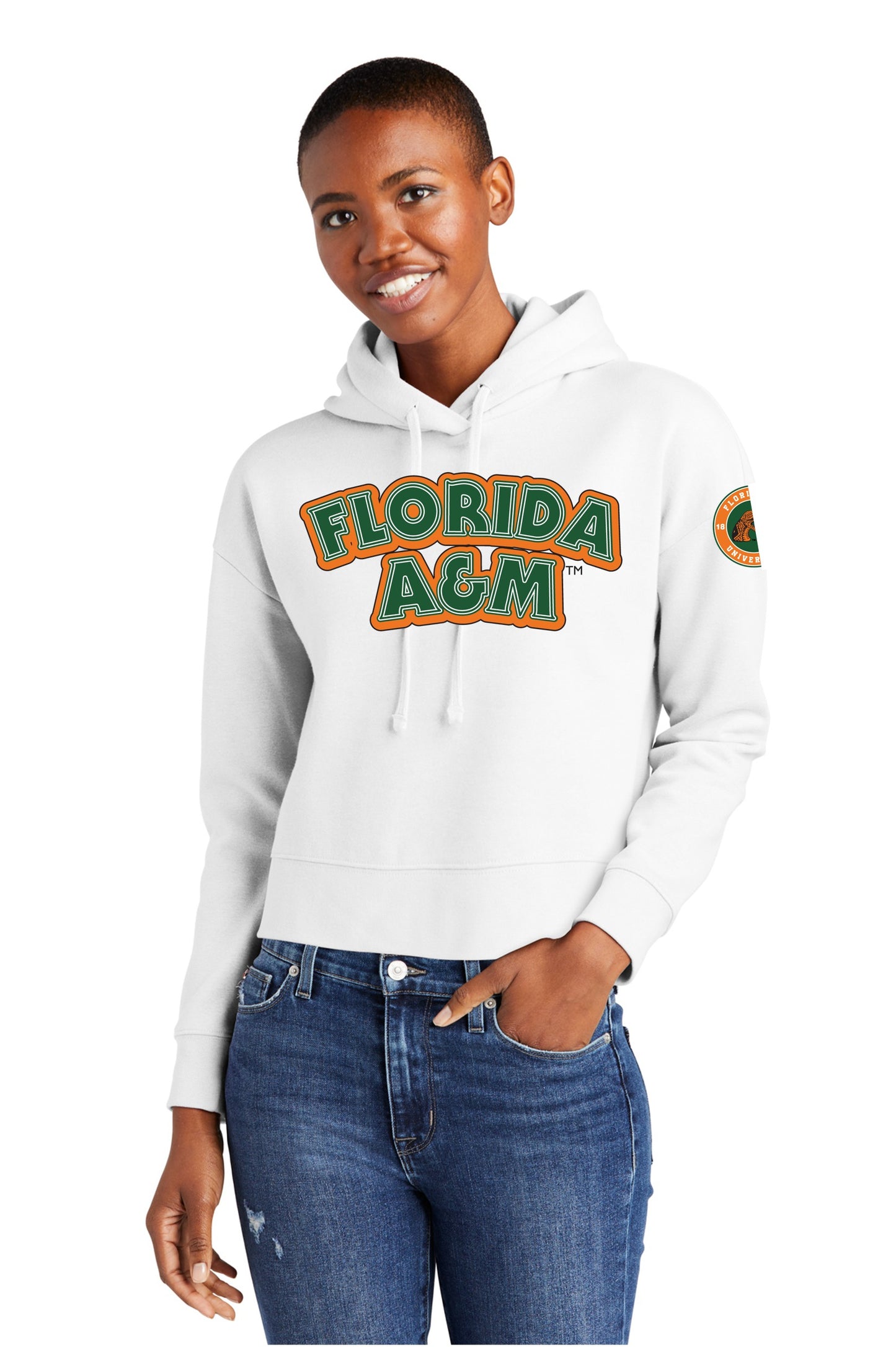 FAMU Ladies Extended Cropped Fleece Hoodie