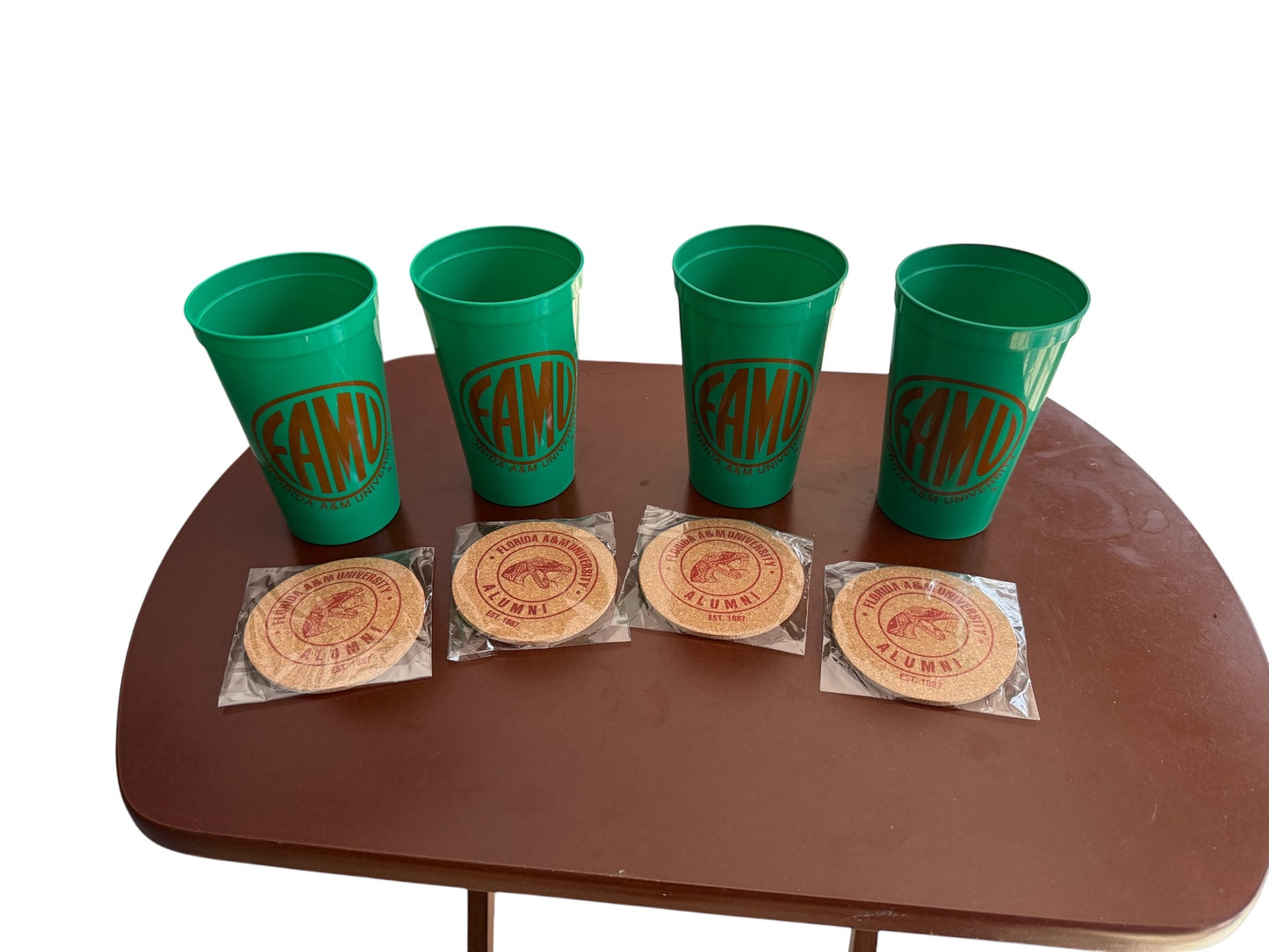 FAMU 22 Ounce Orange Stadium Cup / Coaster Combo (4 Pack)