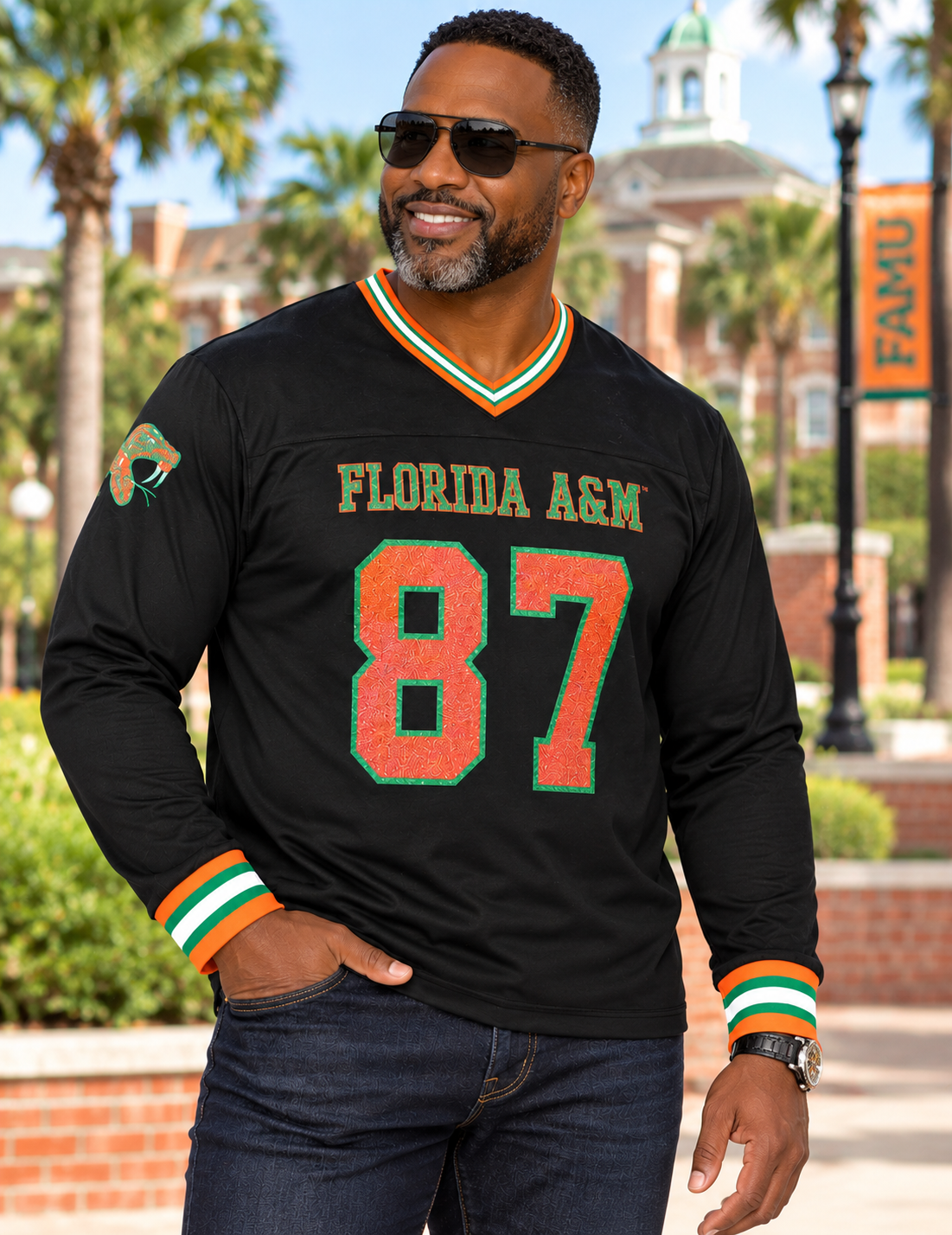 FLORIDA A&M LONG SLEEVE JERSEY TEE