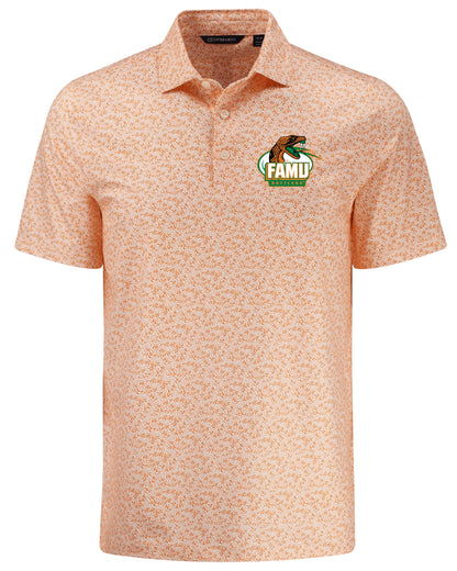 FAMU Cutter & Buck Pike Fern Print Mens Polo (PSA-Rattler Logo)