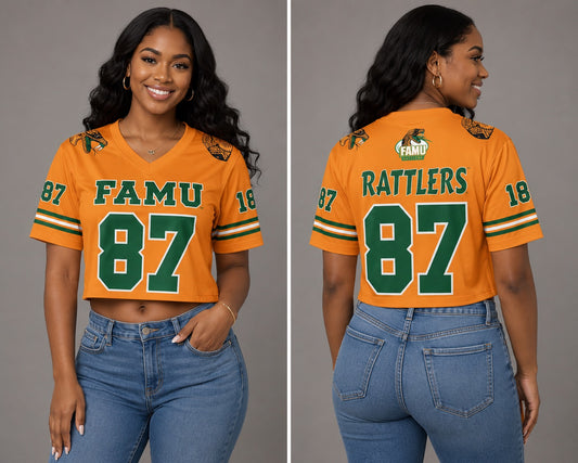 FLORIDA A&M GAMETIME CROPPED FASHION JERSEY (Pre-Order)